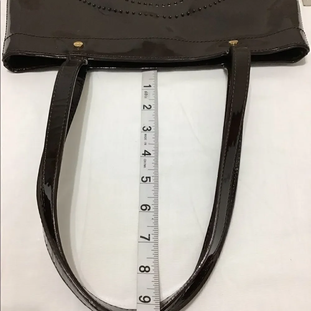 Tory Burch Brown Patent Leather Oversized Tote Bag